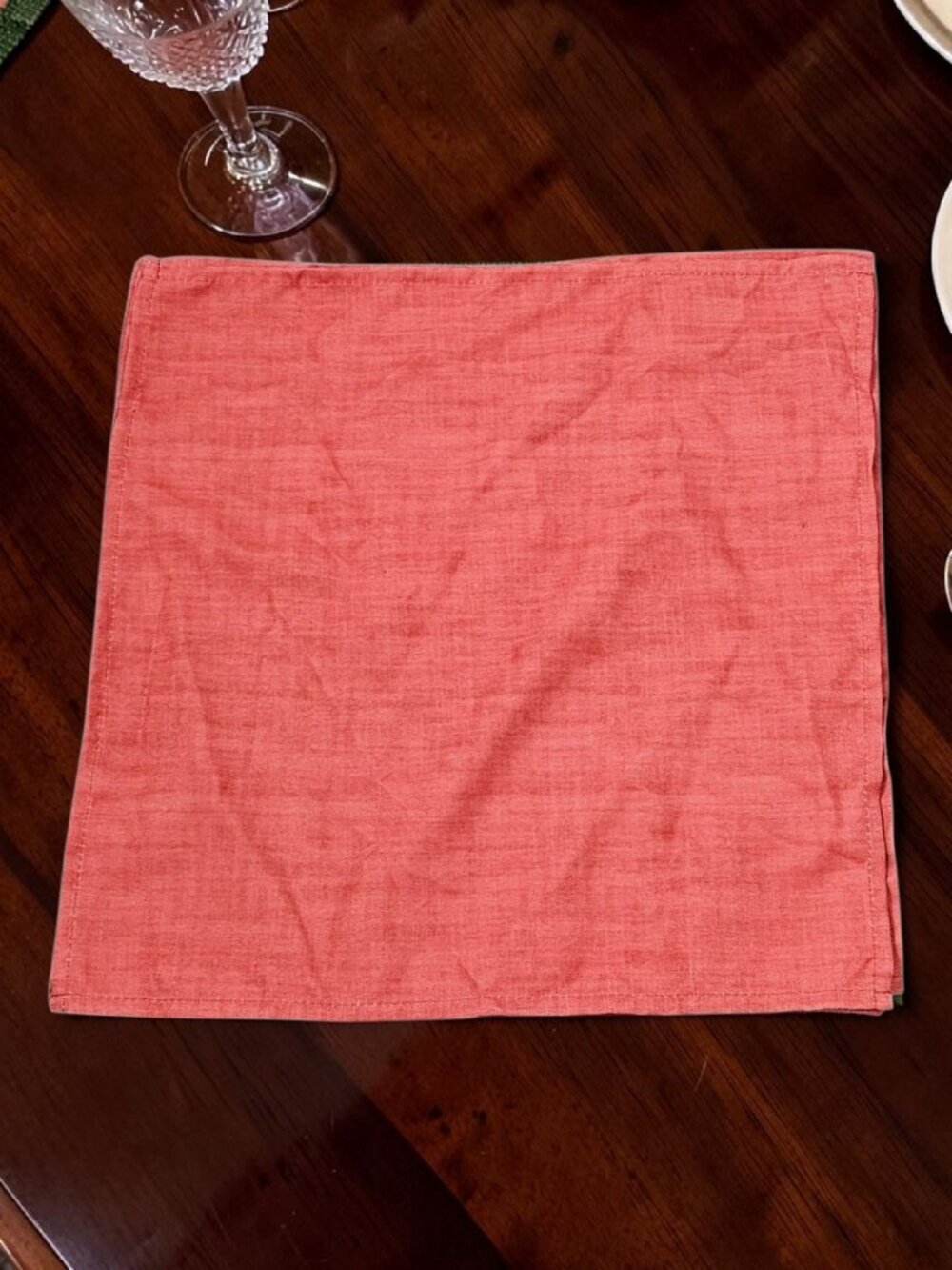 Tommy Bahama Dinner Cloth Napkins Textured New Coral 18.5"X18.5" Set of 4